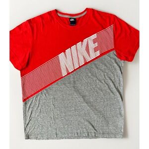 Nike Vintage 80s Blue Tag Logo‎ T Tee Shirt Jordan Gray Orange XXL